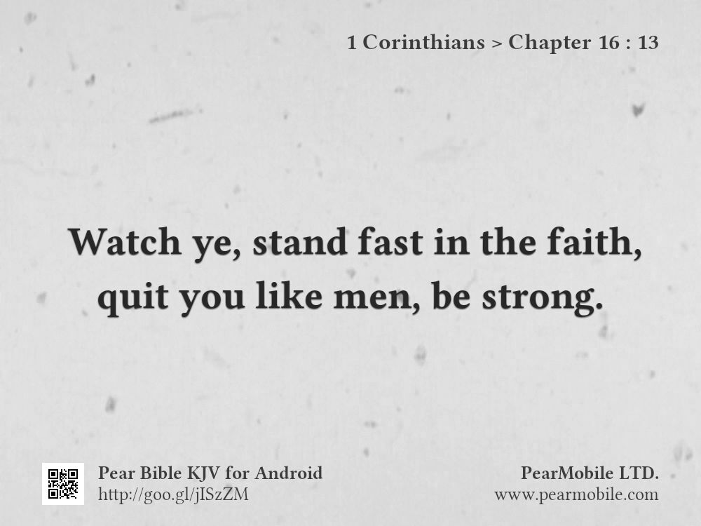 1 Corinthians, Chapter 16:13